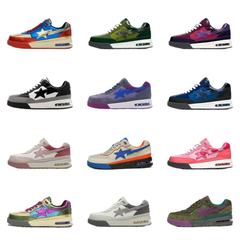 BAPESTA DUNK ストリート トレンド カップル 新しい黒と白のパテントレザー バイブ ロートップ カジュアル スポーツ スニーカー