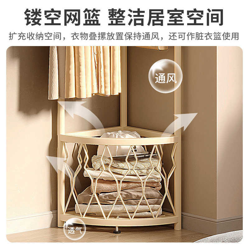 Perchero de esquina Perchero de dormitorio de piso a techo Perchero multifuncional en la puerta del hogar Sala de estar Estante de bolsa de lujo ligero