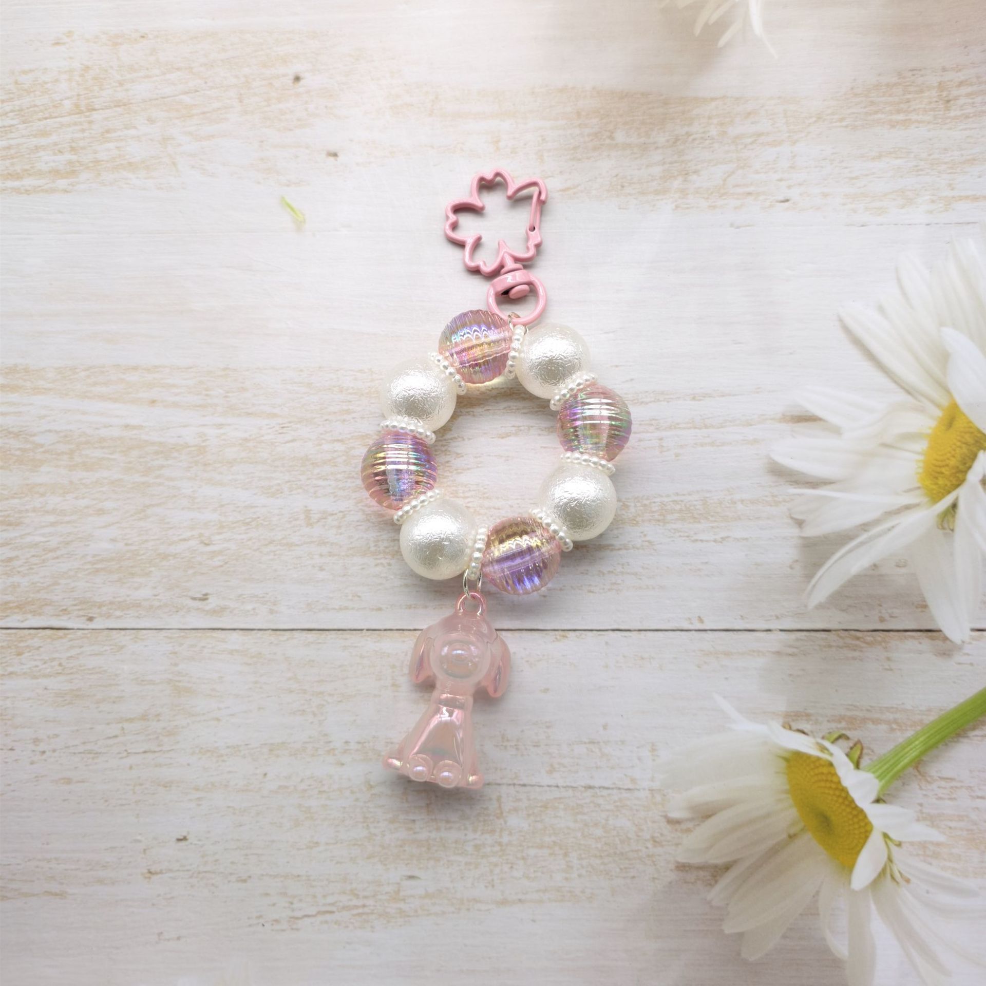 2023 nueva ronda de cadena de cuentas llavero colgante cadena de teléfono móvil colorido fresco perla luminosa color sólido accesorios auricular