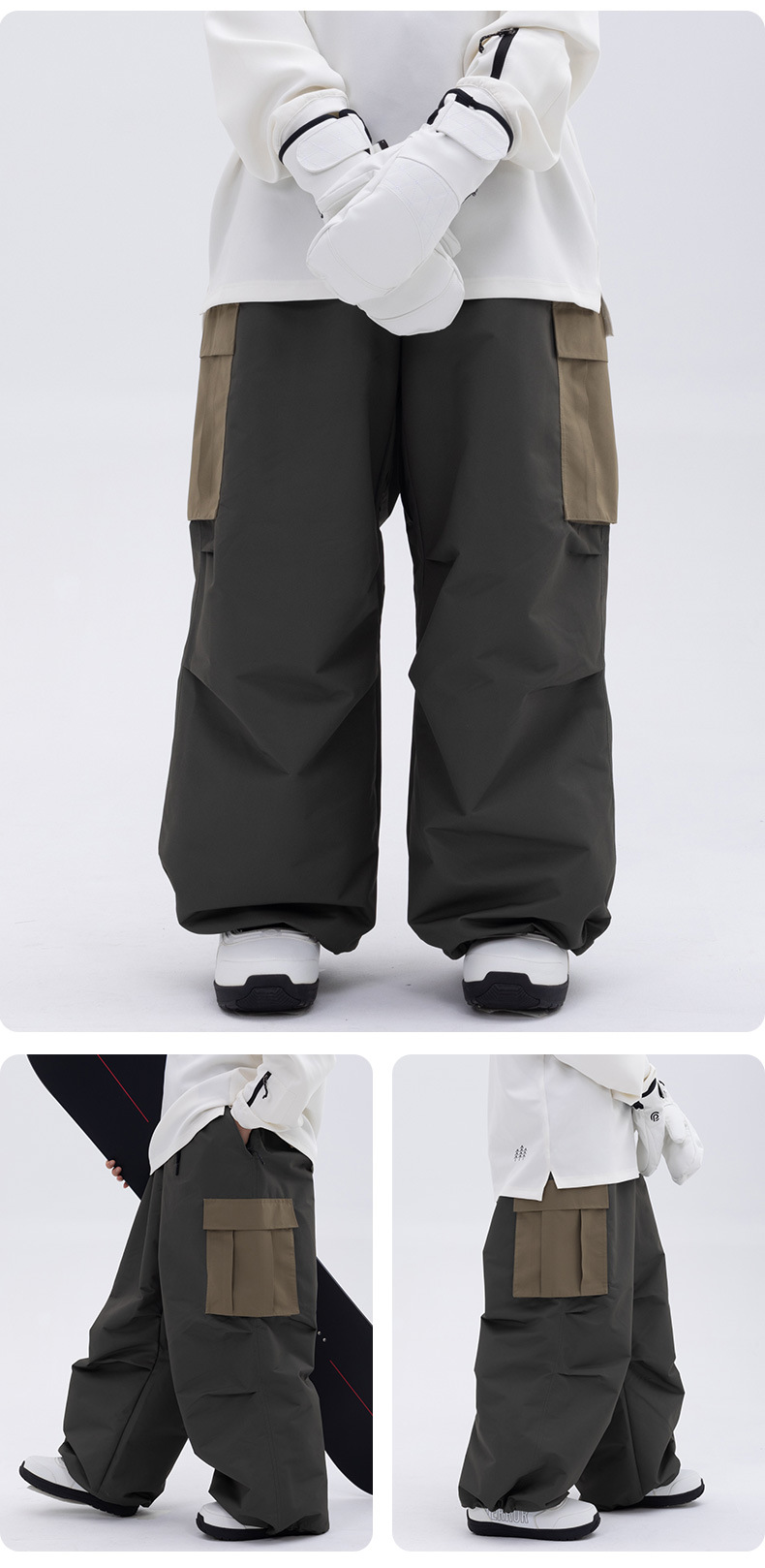 001 SNOWVERB Snowboard OVERSIZE Cross-Border Pants Women's Ski Suit Waterproof Loose Men's Outdoor_voghion.com