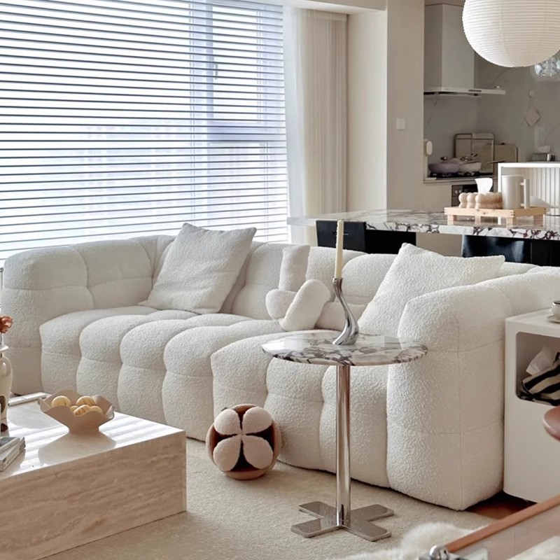 Sofá rojo de algodón transfronterizo, sofá de compresión de vacío de tres personas, sala de estar, viento tranquilo, tela nórdica.