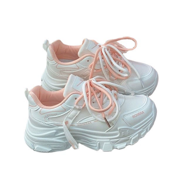Детские платформенные кеды-слепоны для мужчин? Wait ensure accurate: original is Platform dad sneakers women 2025 spring, PU upper contrasting-color thick sole