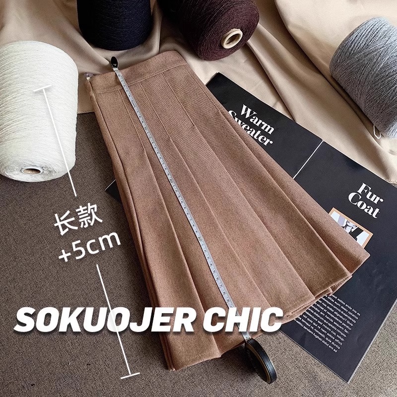 Mocha color [autumn and winter woolen fabric] extended style
