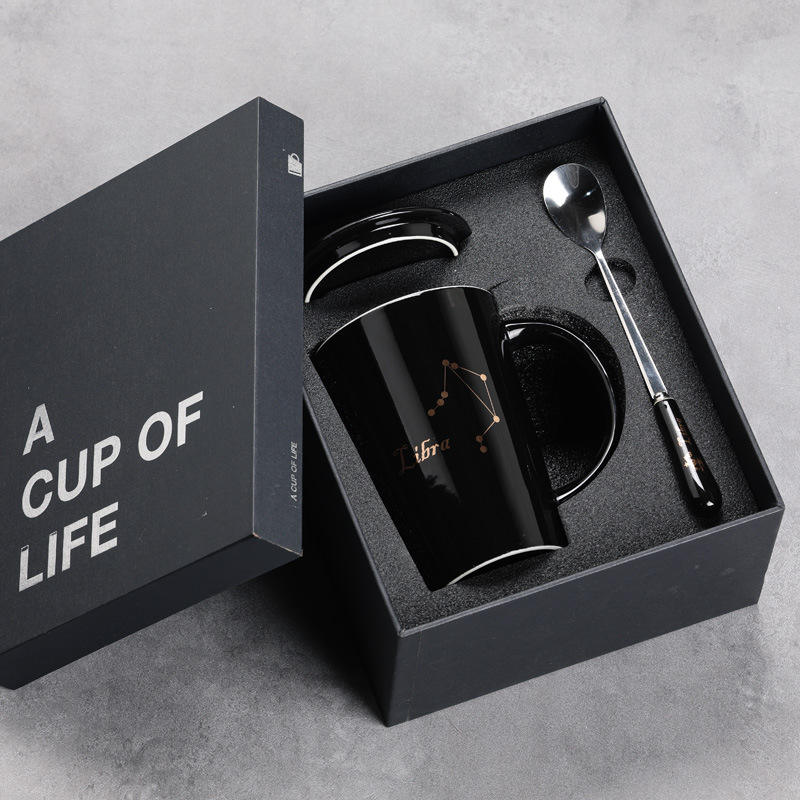 12 12 tazas de cerámica constelación tazas de agua tazas de tazas marcadas tazas de café con cubierta impresa LOGO