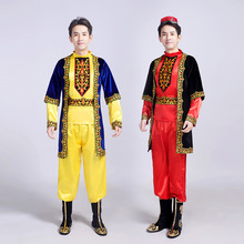 新疆舞蹈服成人男士维吾尔族新疆马甲套装广场舞少数民族表演服男