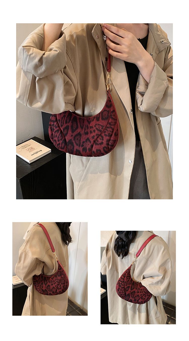 Leopard print cross-border niche bags for women, versatile and fashionable new retro underarm bag, stylish and individual commuting single-shoulder bag Item Picture