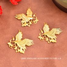 diy仿合金饰品配件新娘头饰材料飞鸟仙鹤金属花片左右古风配饰