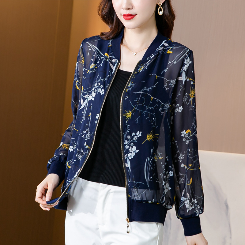 shiffon thin baseball uniform with zipper
