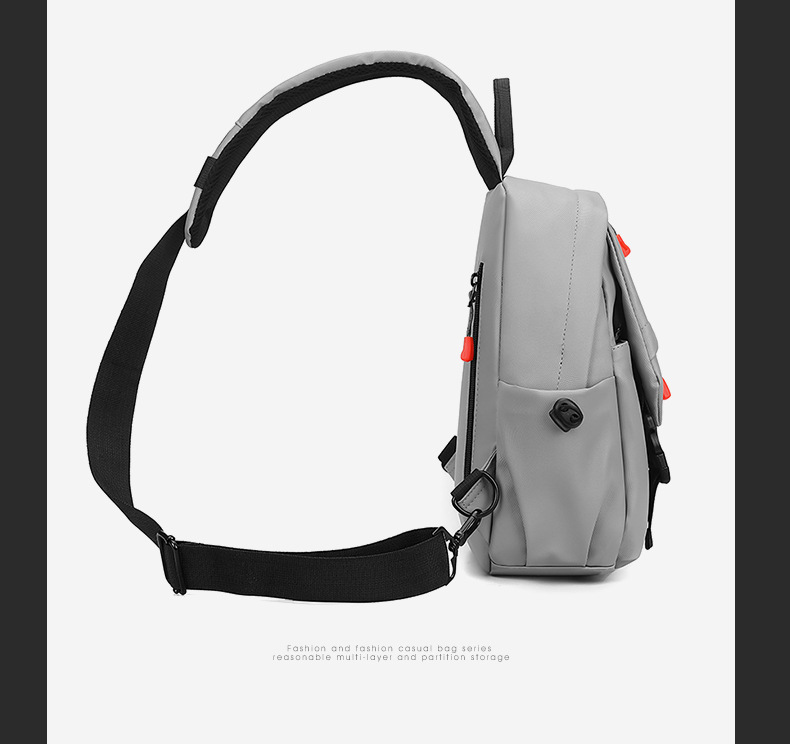 Trendy men's chest bag, crossbody bag, waterproof single-shoulder bag, cycling backpack, outdoor large-capacity men's bag, small bag, chest bag undefined