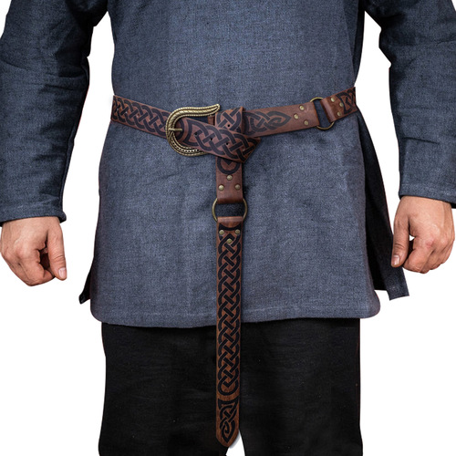 Cross-border hot sale Viking Celtic embossed belt medieval retro knight belt COSPLAY stage props