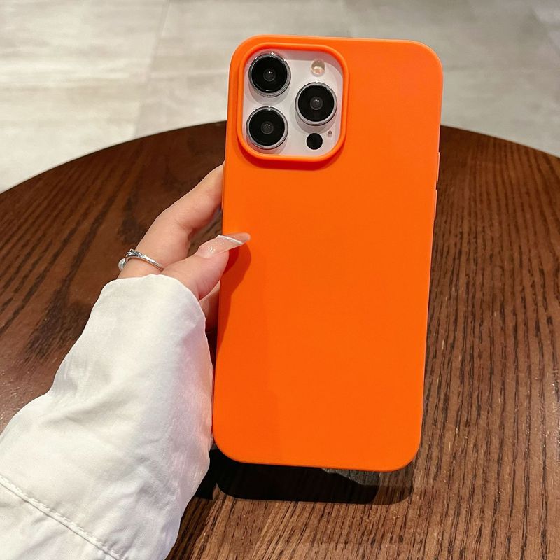 つや消し大穴 iPhone16/15 シンプルな携帯電話ケース Apple 14PROMAX 落下防止ソフト保護カバー|undefined