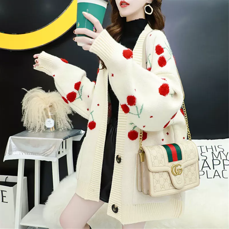 毛衣女秋冬新款2024针织开衫女宽松甜美网红百搭慵懒风女式外套潮