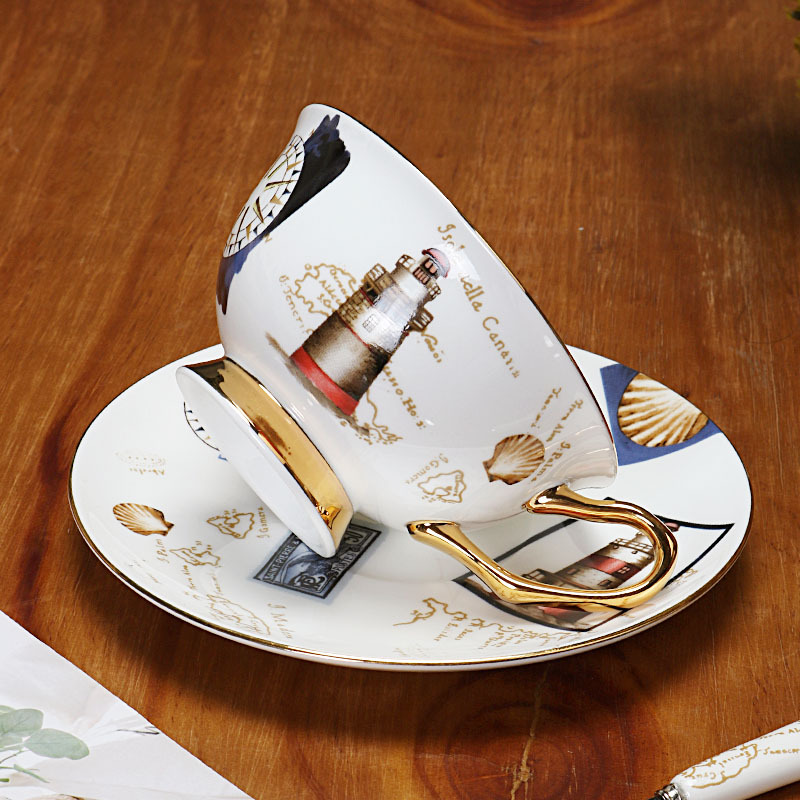Tazas de café europeas y platos, set de té de la tarde, cerámica exquisita de alta calidad con cucharas de flores, set de tazas de té, caja de regalo