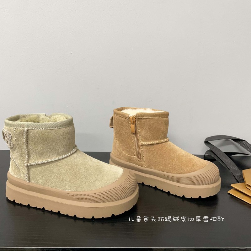 包头防踢款儿童保暖舒适加厚磨砂皮雪地靴2025年冬款男女童小棉靴|undefined