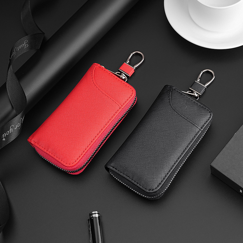 Nuevo paquete de llaves de automóvil con cremallera de gran capacidad para hombres, bolsas de tarjetas de cintura para mujeres, llaveras de moda multifuncionales para parejas