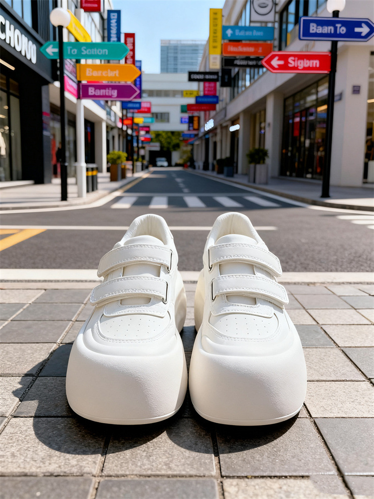 Scarpe platform stile pane donna velcro cloud bianco_voghion.com
