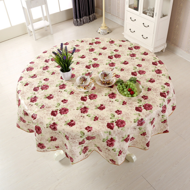 Waterproof and Oil-Proof Round Tablecloth for Restaurants, Pvc Square, Rectangular Dining Table Tea Mat