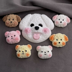 毛のふわふわした子犬の熊の樹脂のアクセサリの小さい部品のdiy携帯電話の携帯電話の携帯電話の手の子供のヘアピンの材料の卸売り