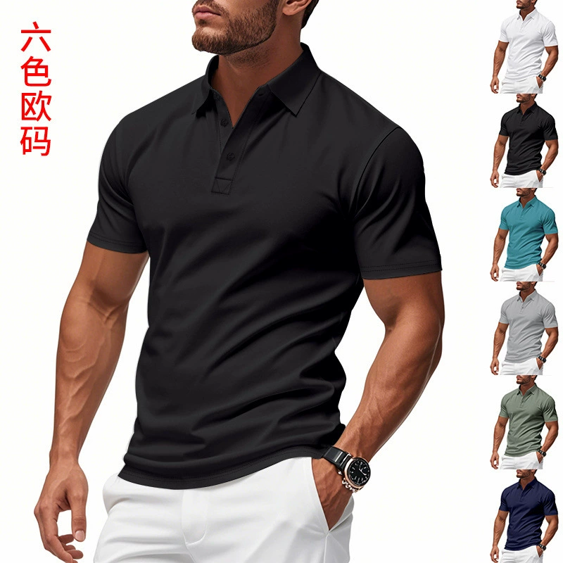 Трансграничные европейские и американские temuTK Юго-Восточной Азии мужские и женские рекламные рубашки гольф досуг дышащий быстрый сухой рукав POLO с короткими рукавами