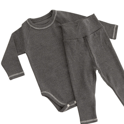 2024 Korean children's clothing bunny ears baby jumpsuit belly protection triangle bag fart clothes baby spring crawl suit suit