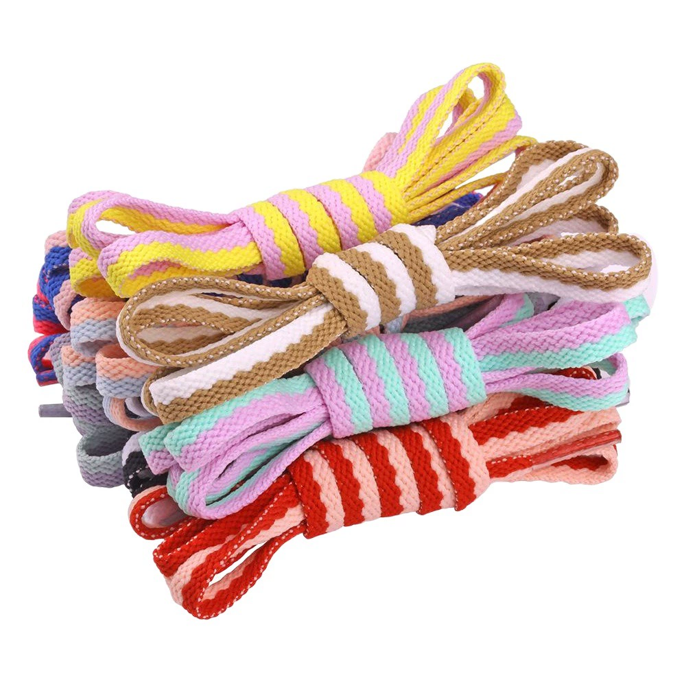 [18] Двухцветные плоские шнурки AJ оптовая продажа с фабрики Тканевая обувь кроссовки белые туфли нейлоновые вставки Цветные шнурки AJ1