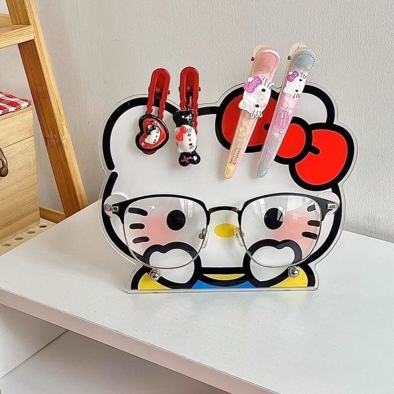 可爱Hello Kitty眼镜收纳架可爱桌面亚克力墨镜放置架发夹收纳架|undefined