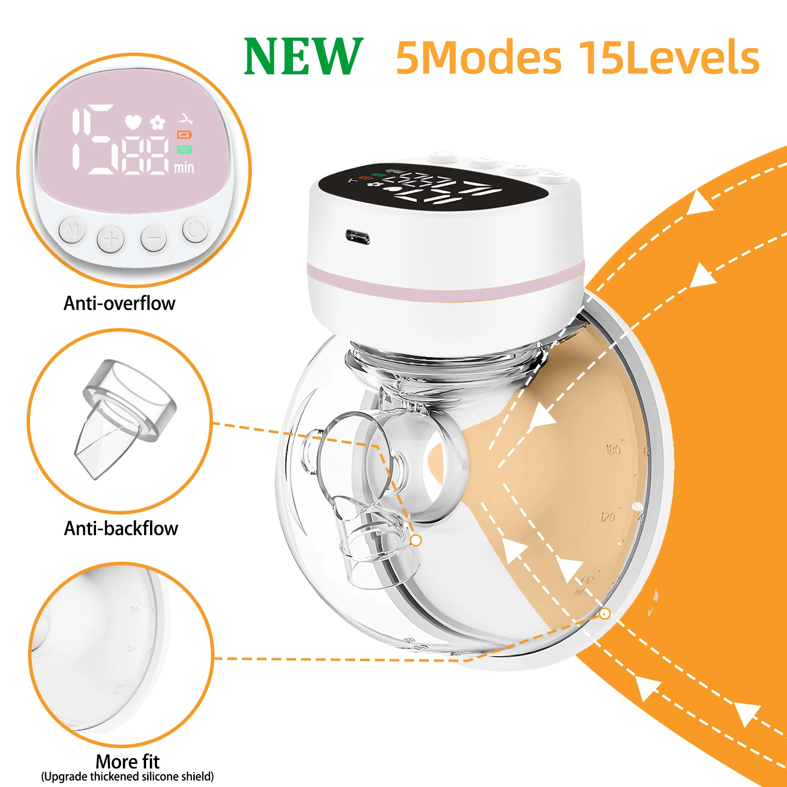 Breast pump, electric painless mute postpartum automatic massager, fully automatic