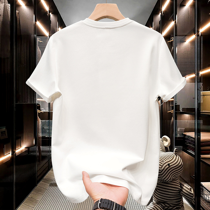 Herren T-shirt Mit Metalldetail Einfarbig Klassische Passform_voghion.com