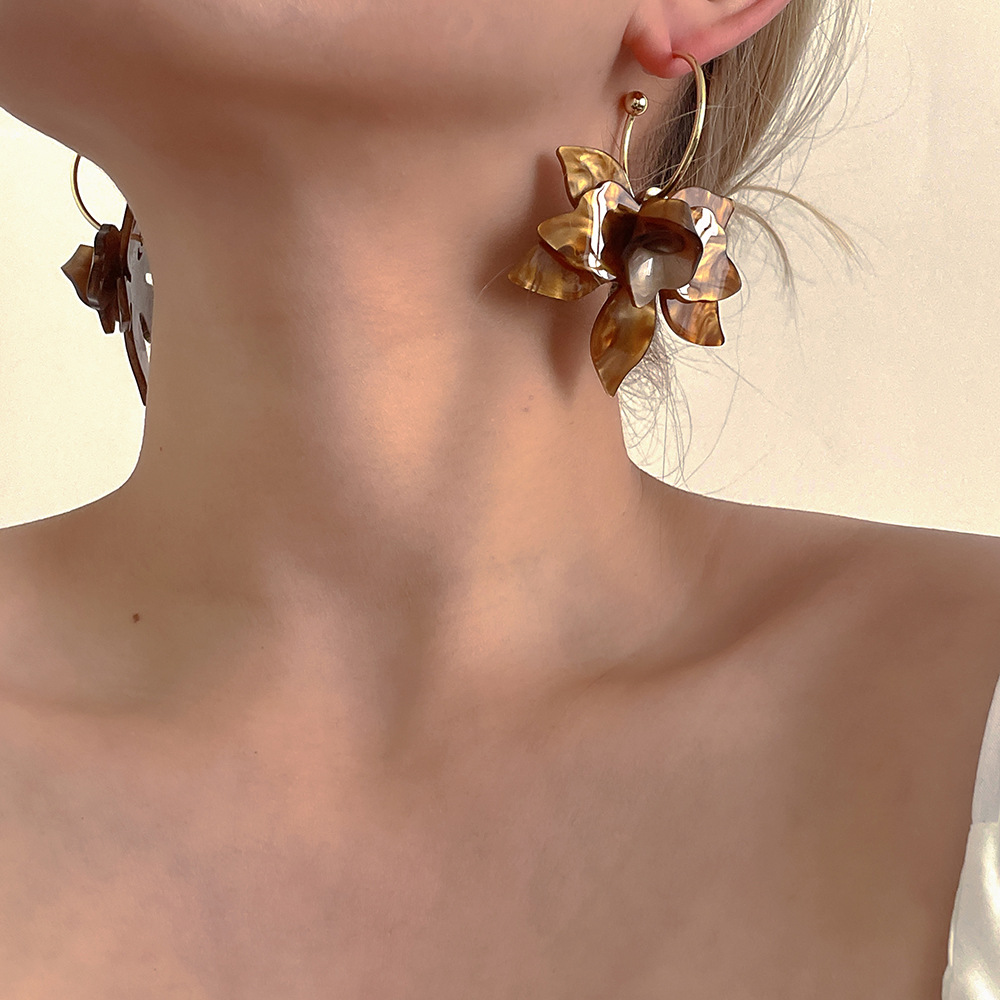 Retro acrylic small elegant earrings