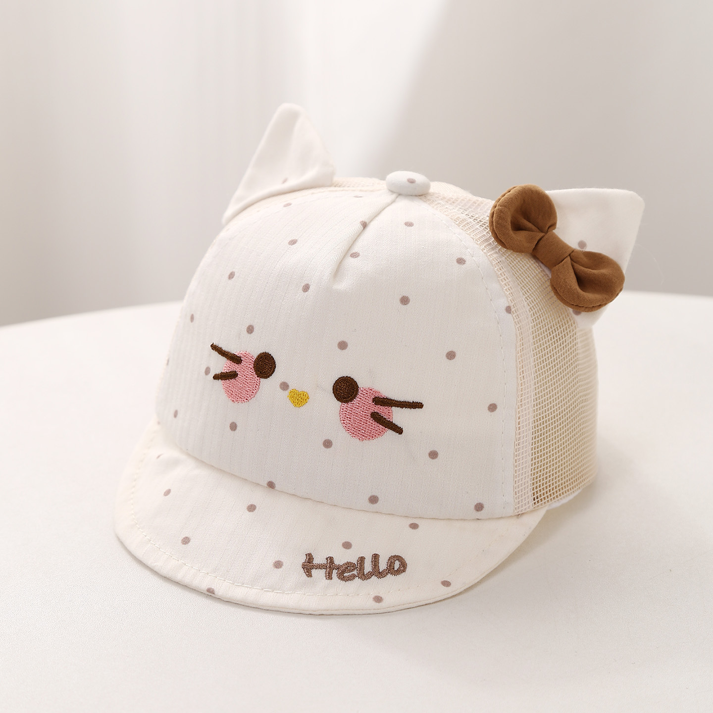 Chapéu de Sol Infantil Casual com Proteção Solar UPF 50+ para Bebês, Modelo Fino, Boné de Proteção Fofo para Meninos e Meninas, Chapéu de Sol de Malha Respirável para Recém-Nascidos_voghion.com