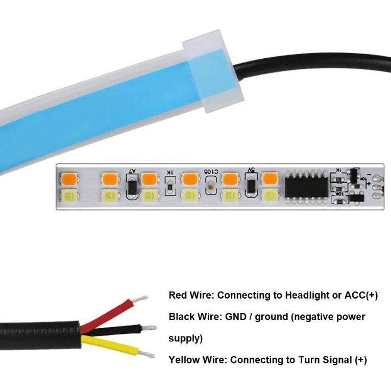 Inicio escanear flujo de luz diurna dirección flujo de agua reforma guía de luz general decoración de automóviles LED superbrillante