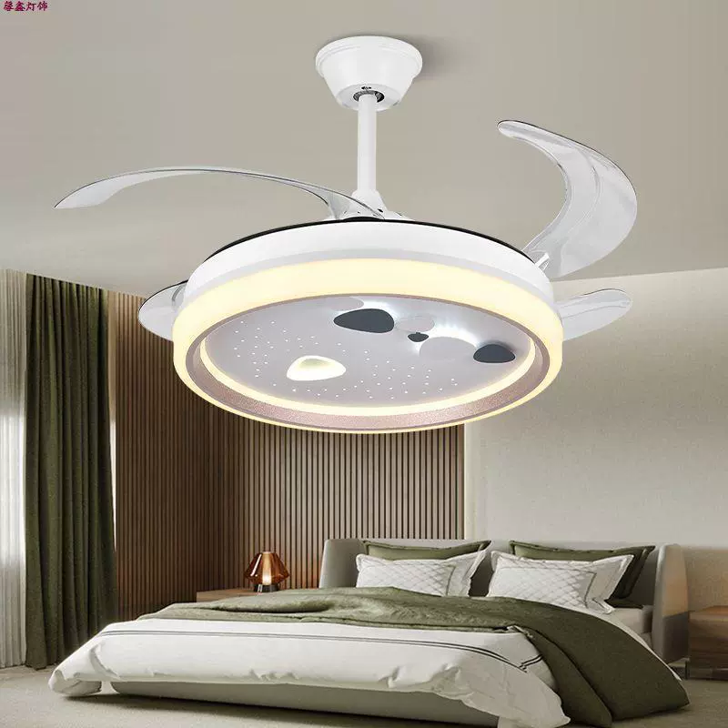 Новый невидимый потолочный вентилятор с переменной частотой, вентилятор для спальни, простой ресторан, гостиная, бесшумный домашний встроенный вентилятор-люстра