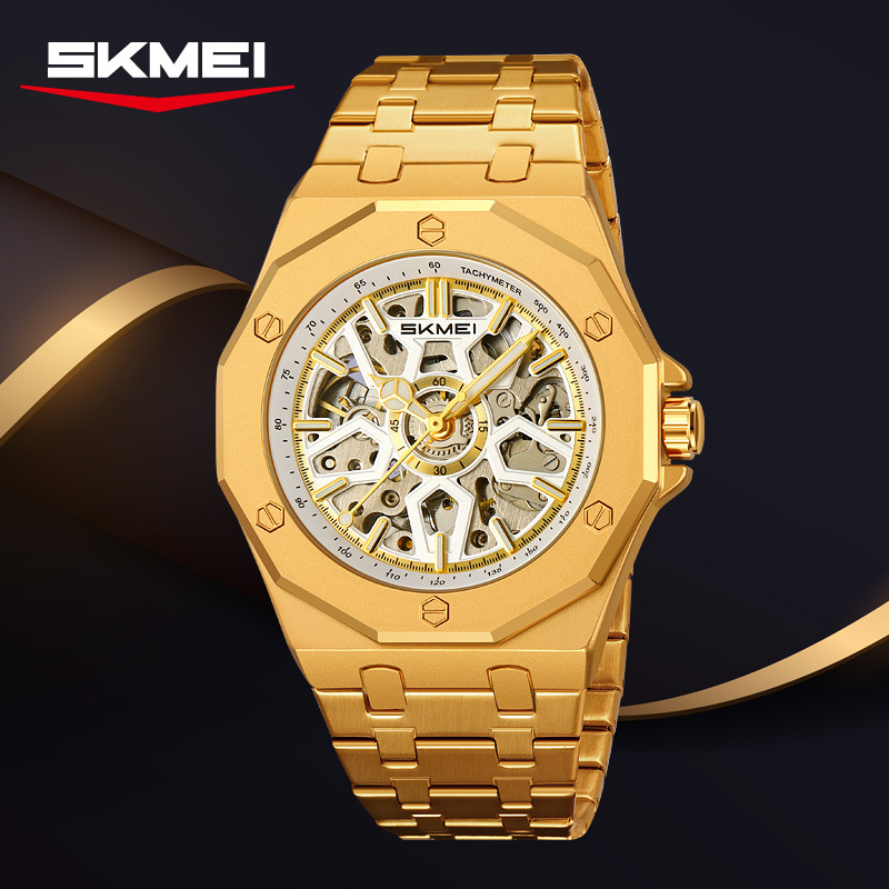 Time beauty trend hollow mechanical watch automatic mechanical wrist watch luminous waterproof men's watch cross-border manufacturers watch wholesale