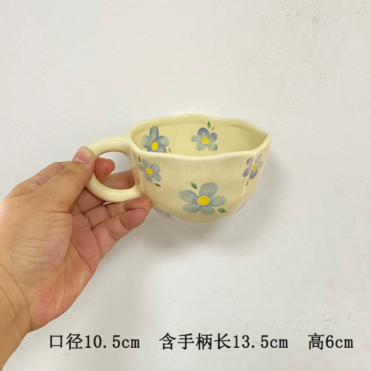 Ceramic coffee creative high quality glass, flowered