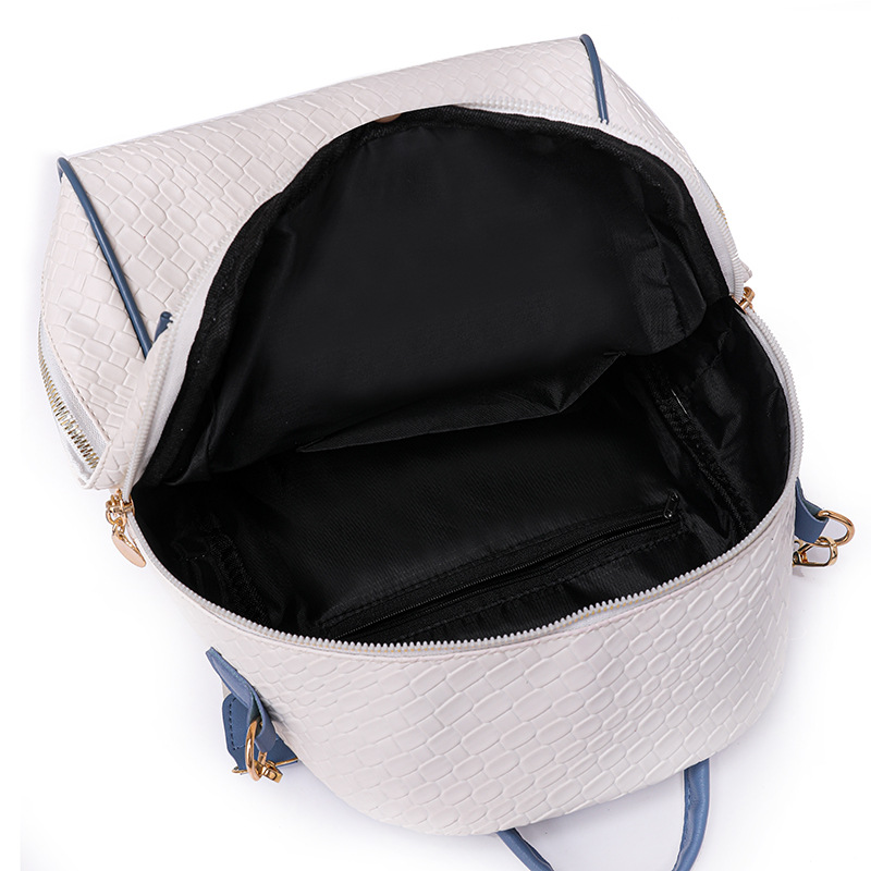 2024 verano nueva moda contraste color damas mochila simple tejido multifuncional mochila de viaje de doble uso al por mayor