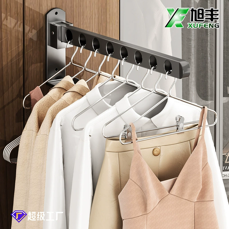 Вешалка для одежды без перфорации вешалка складная невидимая одежда артефакт окна балкона ванная комната для хранения настенная подвеска