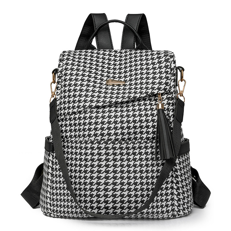 2024 nueva mochila antirrobo de cuero suave para mujer de moda europea y americana