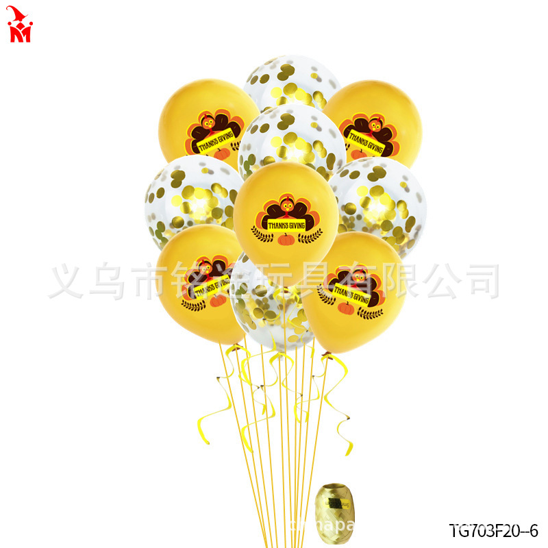 Acción de Gracias fiesta decoración traje de globo de Acción de Gracias accesorios de foto globo de película de aluminio globo de látex de Turquía
