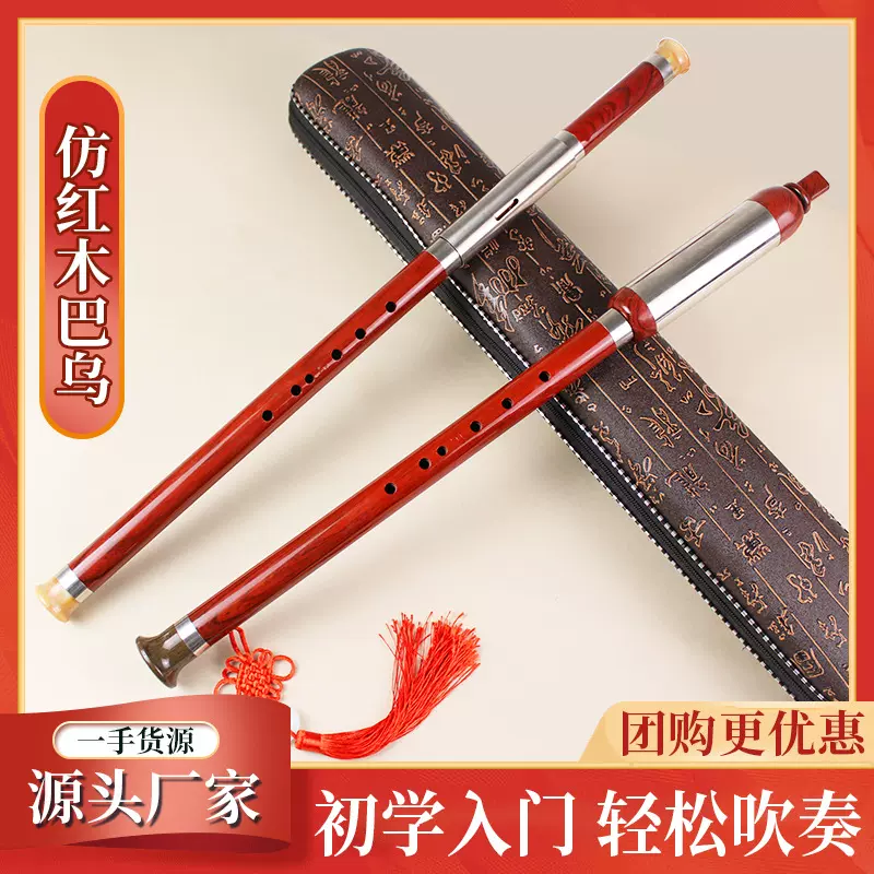巴乌横吹树脂竖吹仿红木G调F调小学生成人演奏初学乐器巴乌