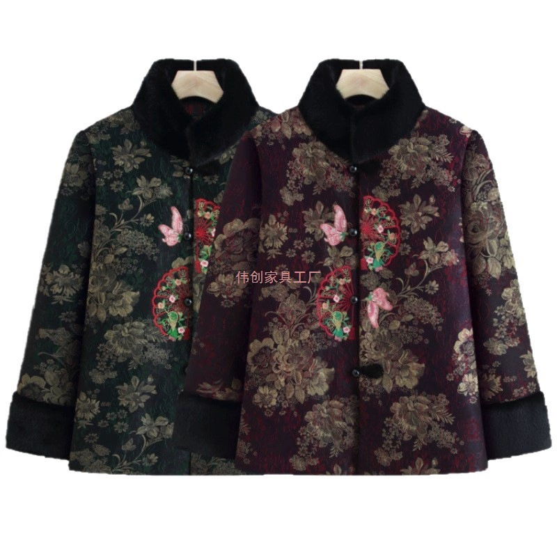 Winter fleece down jacket for mother, for middle age, increased thickness
