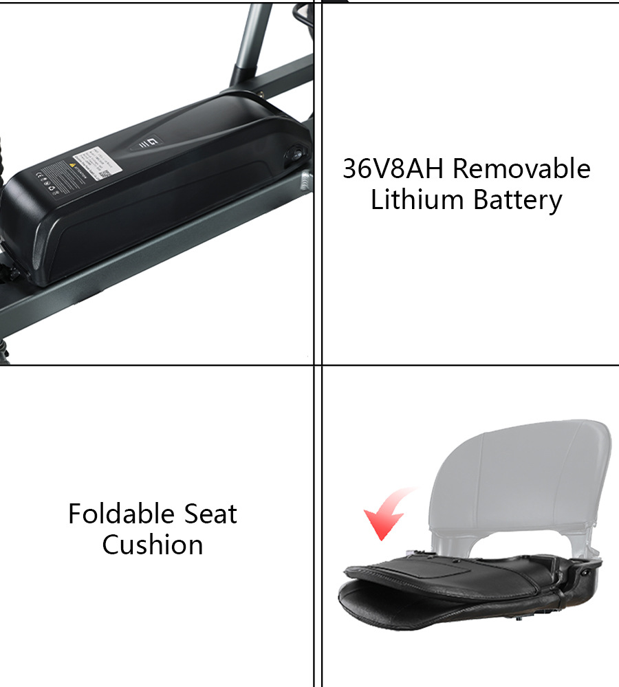 Cross-Border Amazon Dropshipping Elderly Mobility Electric Vehicle Aluminum Alloy Ultra-Light Portable Four-Wheel Folding Lithium Electric Vehicle