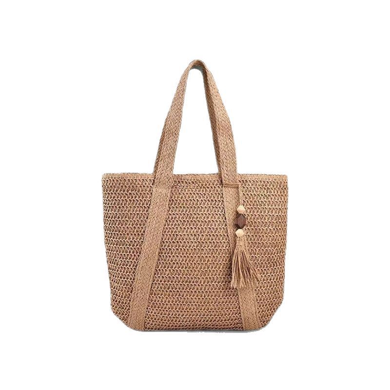 Modische gewebte Strandtasche, Sommer-Webtasche, Handtasche mit Tragetasche, gewebte Damentasche, Handtasche_voghion.com