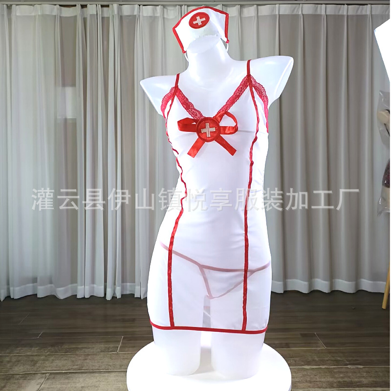 外贸欧美新款 性感制服诱惑角色扮演诱惑护士制服连体衣0685