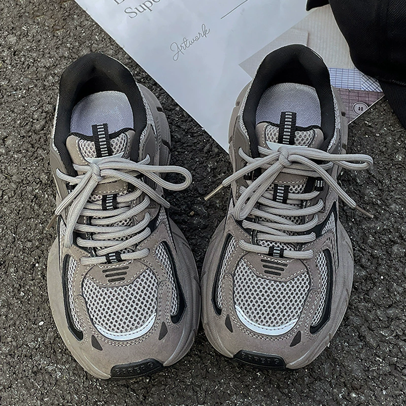 Весенняя новая мужская обувь большого размера 45 сетка дышащая 46 мужская обувь папы на толстой подошве 47 повседневная спортивная обувь 48