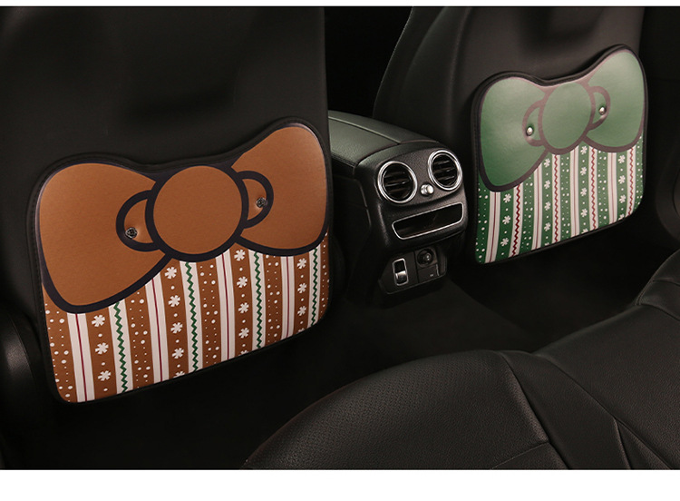 Car Anti-Kick Mat Christmas Striped Anti-Kick Mat Children's Chair Back Anti-Dirt Mat Rear Seat Anti-Kick and Anti-Scratch Mat