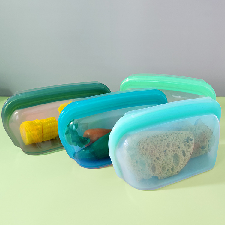 1000毫升自密封立式硅胶食品袋/容器无双酚a无毒冷冻储物袋stashe