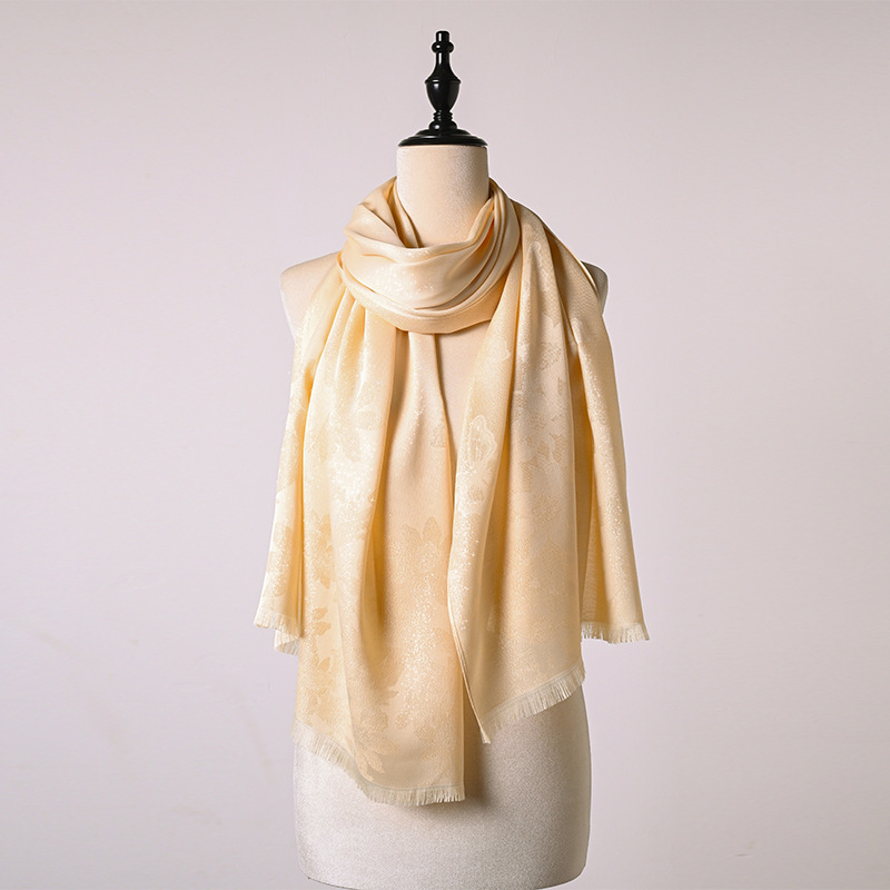 Sciarpa da donna estiva double face, versatile, con stampa, design semplice, accessorio per capospalla._voghion.com