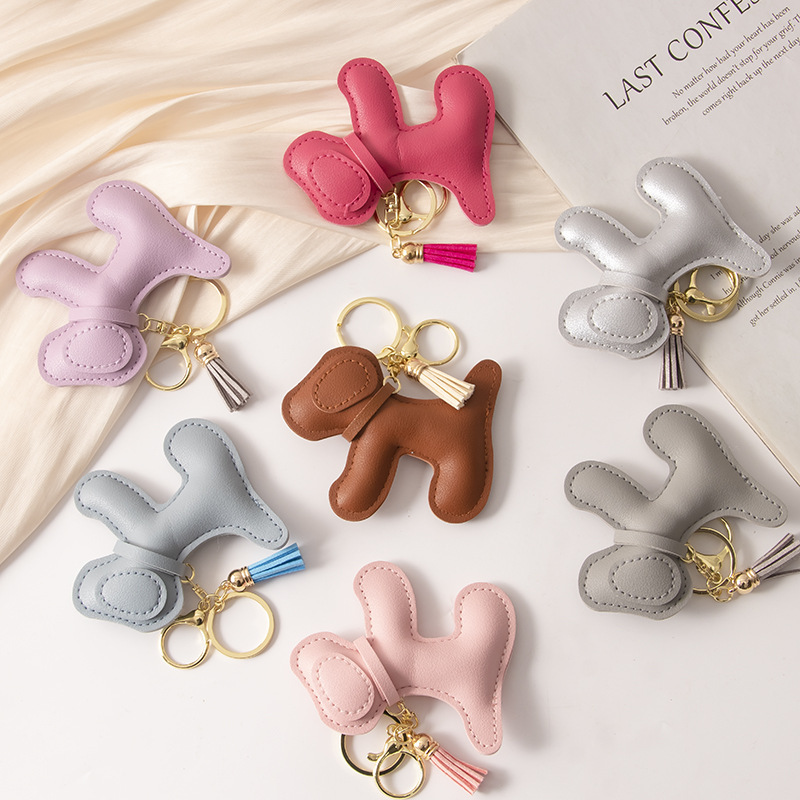 Cross-border New Cartoon Puppy Bag Pendant Creative Dog Car Keychain Big Dog Mobile Phone Case Accessories Hanging Ornaments