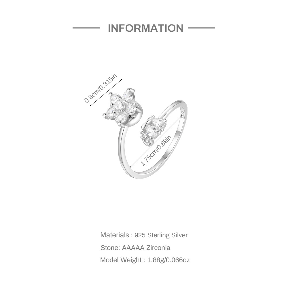 2g Weight Zircon Inlay Material Anxiety Ring, Open Rings Classification Adjustable Ring Size 1 Piece Quantity Daily Occasion 925 Sterling Silver Material Sun, Moon Pattern All Seasons Season Women's Gender Plating, Inlay Design Sweet, Shiny Style 925 Sterling Silver Zircon Sun Moon Open Rings Anxiety Ring 925 Sterling Silver Rings 2