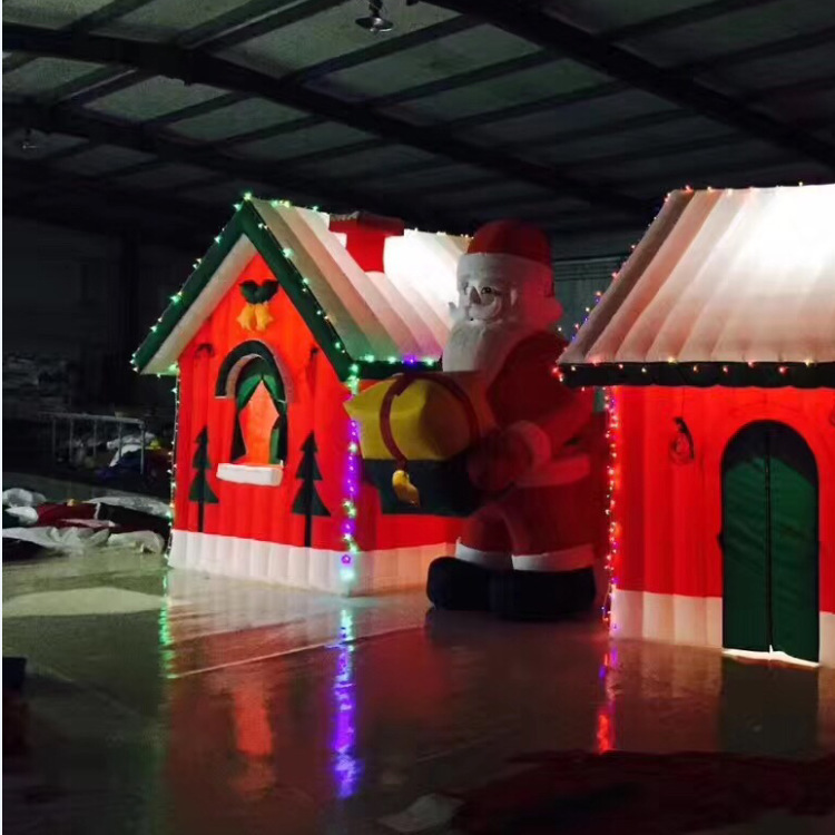 网红人偶爬房子新年超市开业小火车爬墙圣诞老人气模展览灯光2022